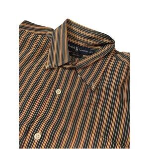 Ralph Lauren Button Down Shirt Men’s Large Classic Cotton Strip Multi Color